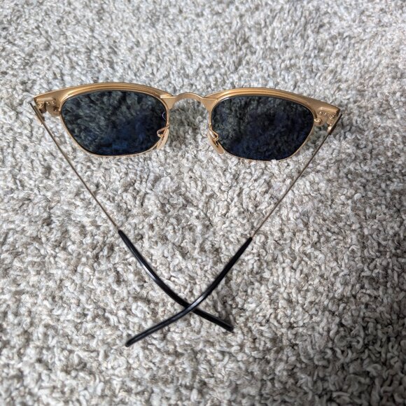 Ray-Ban Clubmaster Metal Black Frame w/ Green Polarized Lens - Picture 9 of 9